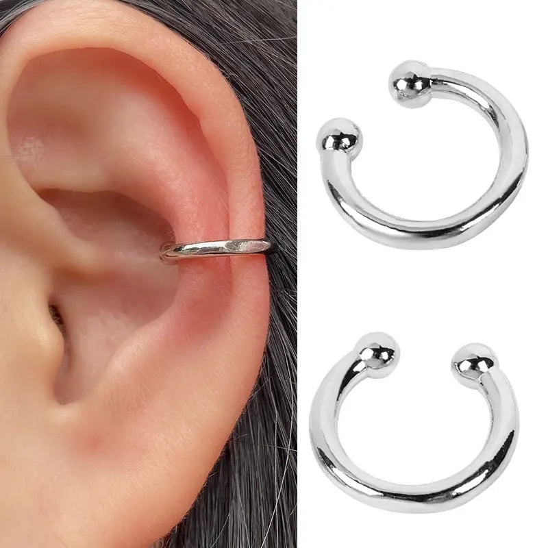 Stackable Earrings Without Ear Hole Star Wrap Clip On Earrings Earcuff for Women Ear Screen Climb Cuffs Fake Piercing One pair
