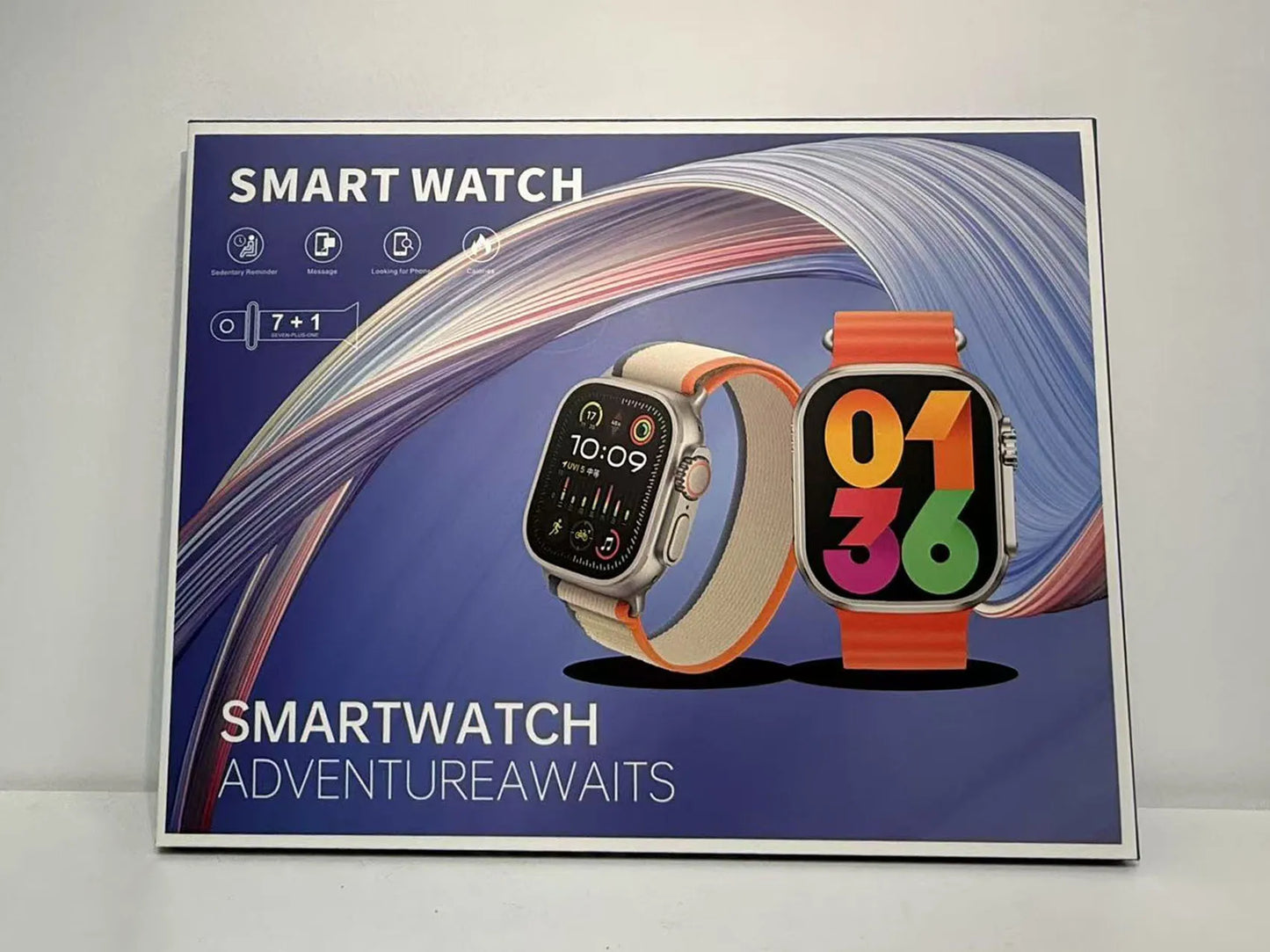 2025 New A100 Amoled Square Smartwatch with 7 Straps, Waterproof Bluetooth Calling, Heart Rate Monitoring Function