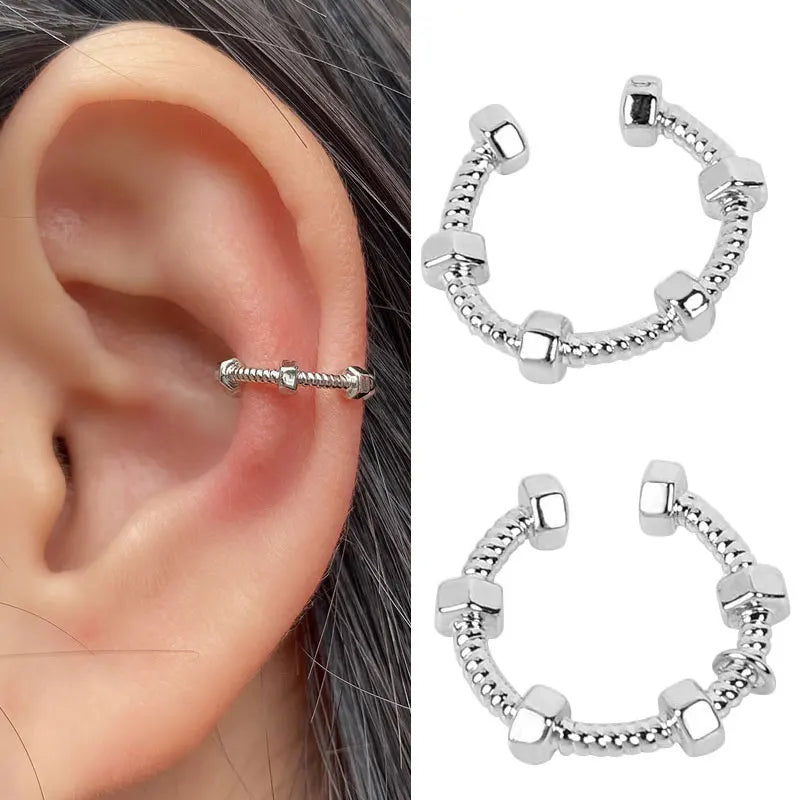 Stackable Earrings Without Ear Hole Star Wrap Clip On Earrings Earcuff for Women Ear Screen Climb Cuffs Fake Piercing One pair