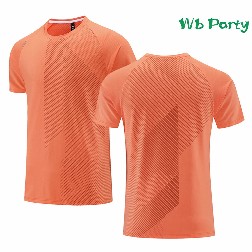 Fitness T shirt Men Fashion Short Sleeve Tee Men's Clothing Gym T-shirt Summer Breathable T-shirts for Men Polyester O-Neck Tops
