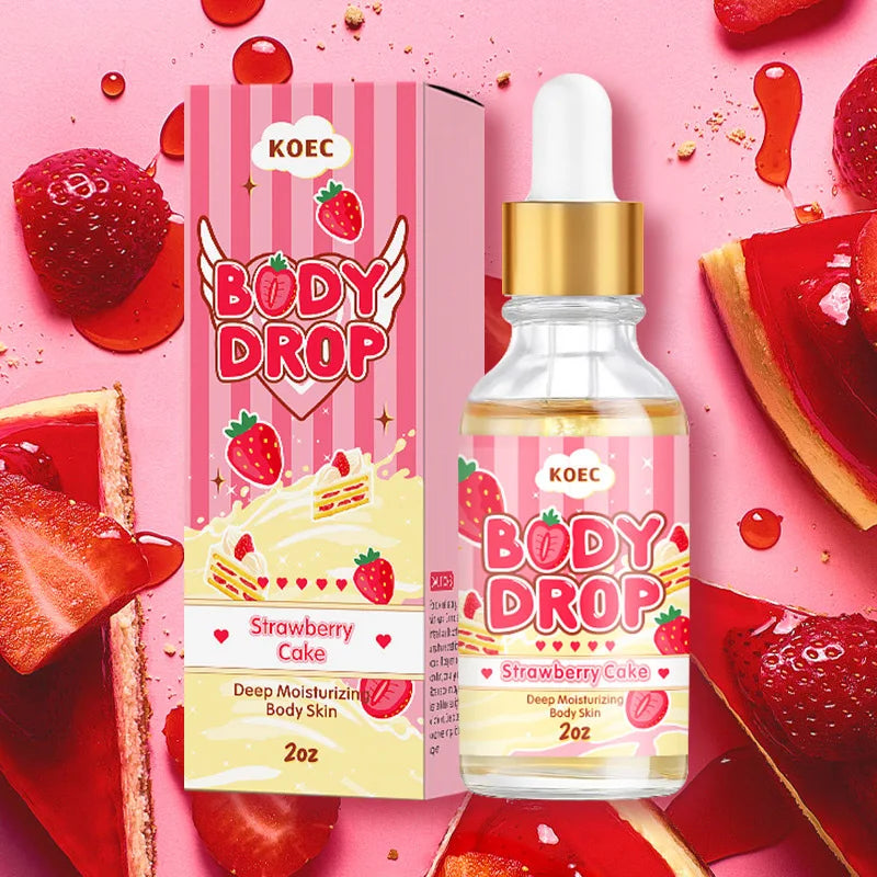 Strawberry Body Cream& Oil Set Moisturizing Nourishing Hydrating Body Lotion Essential Body Glaze Vanilla Fragrance Massage Oil