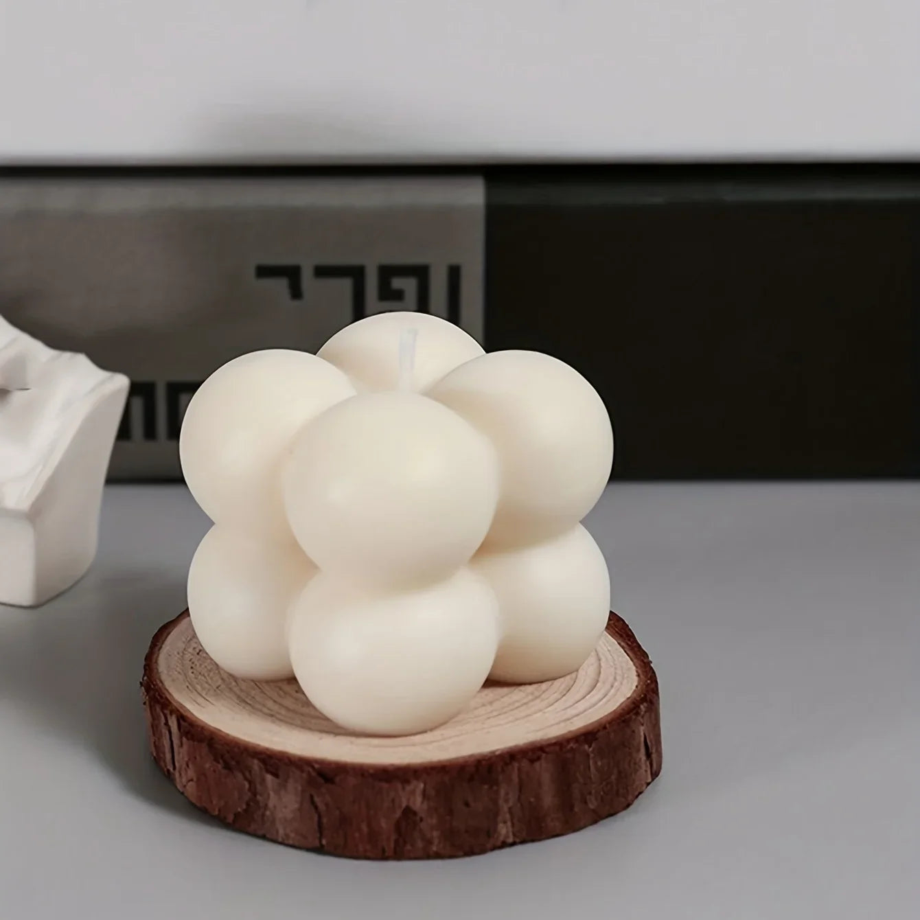 5pcs - Wooden Aromatherapy Candle Tray Minimalist Instagram Style Decorative Decoration Round Candle Base