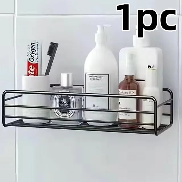 Bathroom Shelf Wall Mounted Corner Storage Shelves Shampoo Holder Iron Rack Shower Drain Basket Kitchen Accessories Organizer