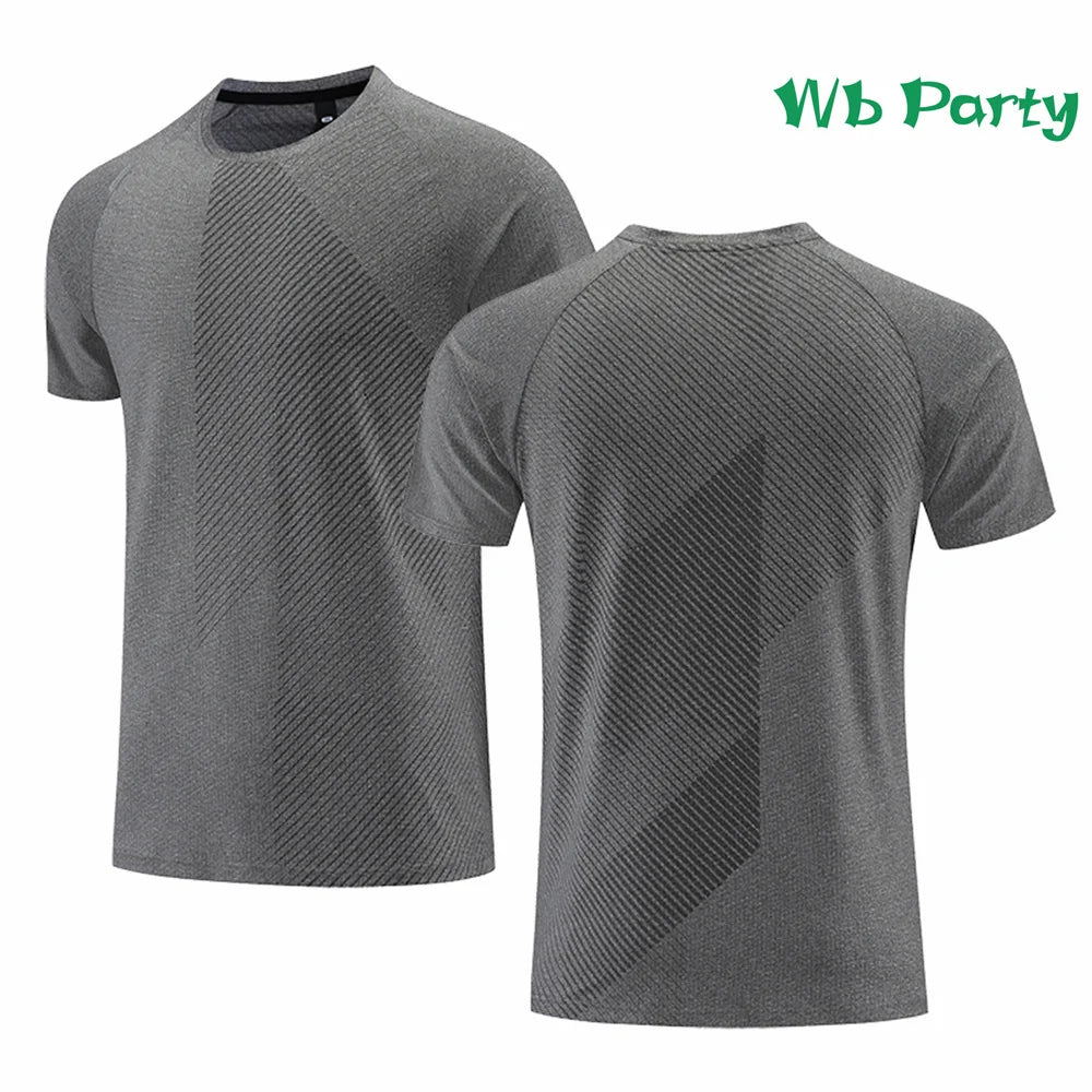 Fitness T shirt Men Fashion Short Sleeve Tee Men's Clothing Gym T-shirt Summer Breathable T-shirts for Men Polyester O-Neck Tops