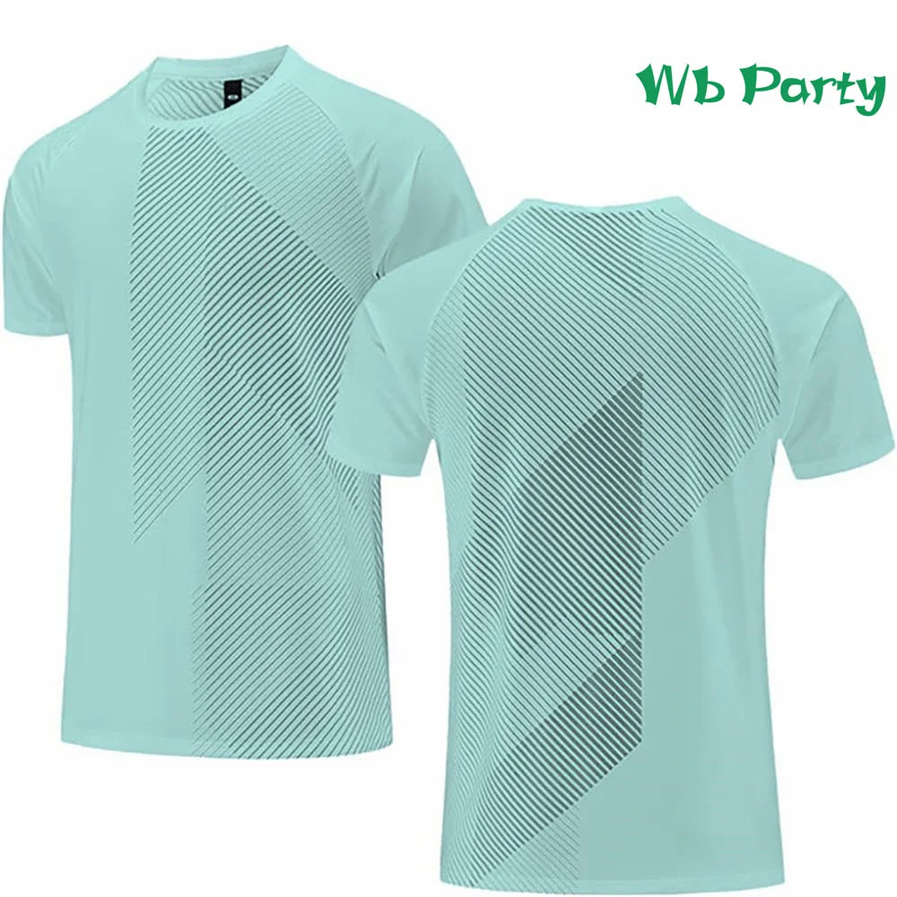 Fitness T shirt Men Fashion Short Sleeve Tee Men's Clothing Gym T-shirt Summer Breathable T-shirts for Men Polyester O-Neck Tops