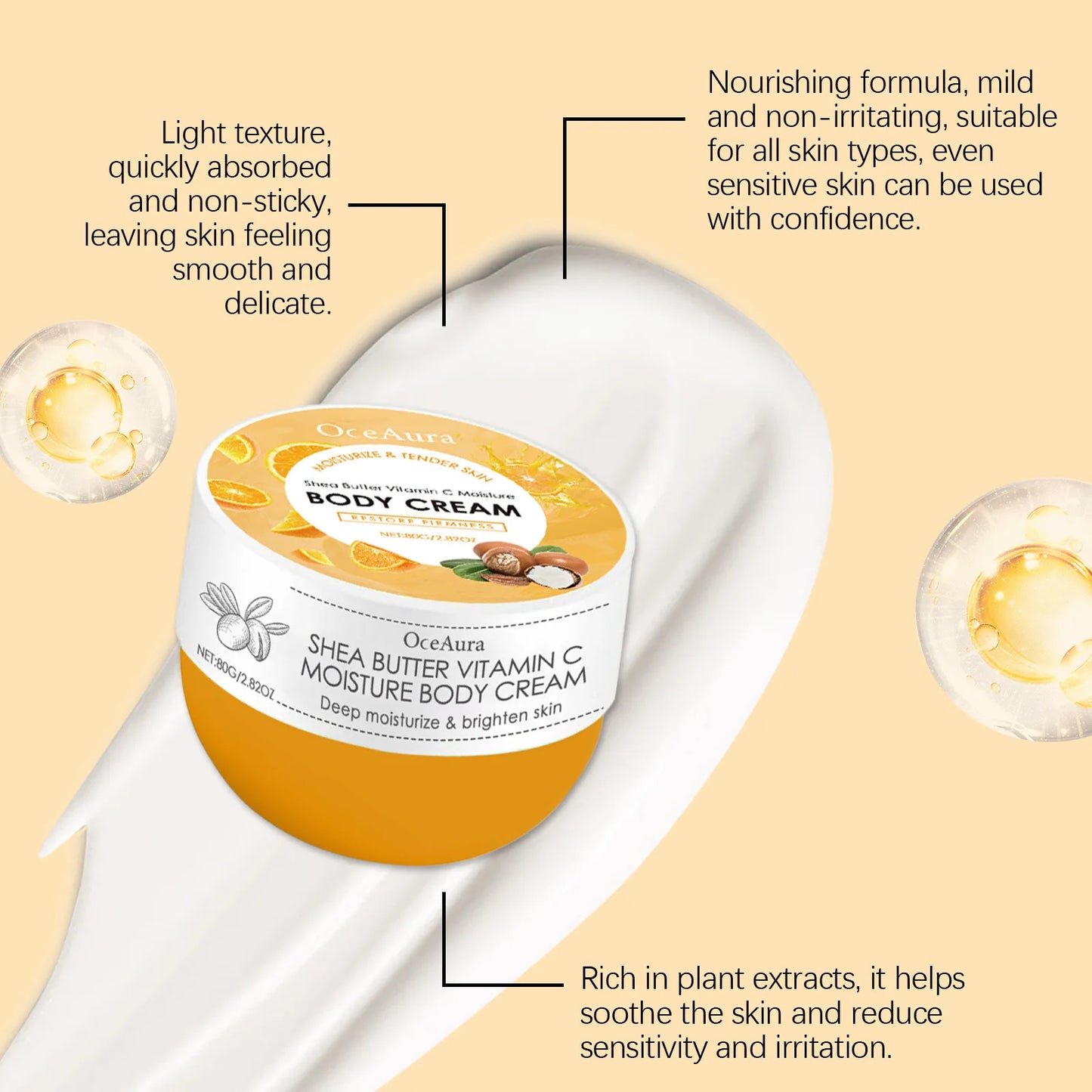 Shea Butter Body Face Cream Moisturize Nourishing Tighten Smoothing Dry Rough Skin Deep Hydration Cleansing Lotion Care Products