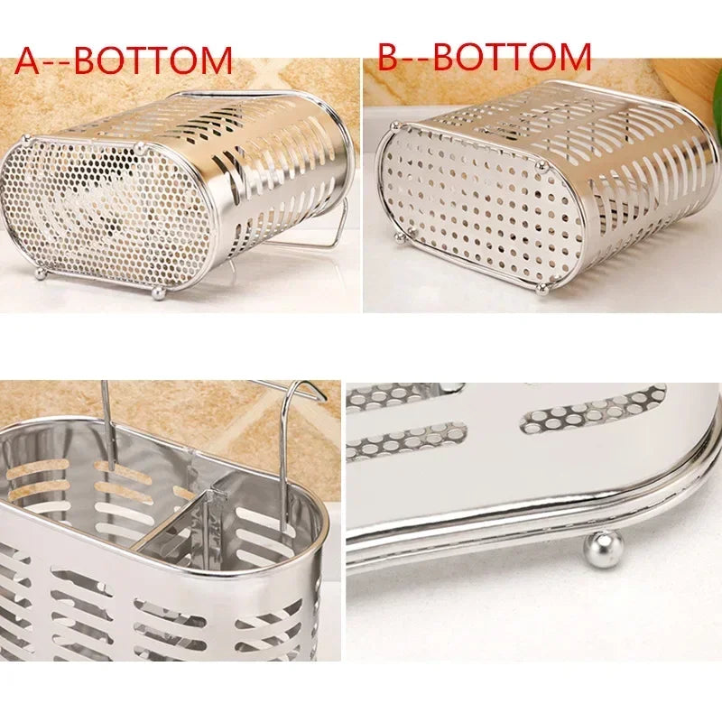 Kitchen Organizer Stainless Steel Dish Drainer Kitchen Tableware Storage Rack Chopsticks Spoon Fork Storage Holder For Kitchen