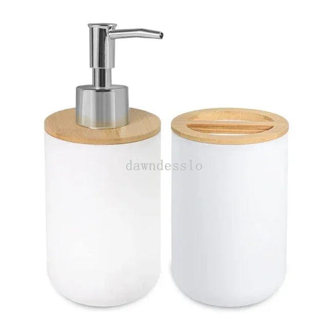 Bathroom Set Hands Soap Dispenser Toothbrush Holder and Soap Box Bathroom Decor Toiletries Holder for Bath Accessories