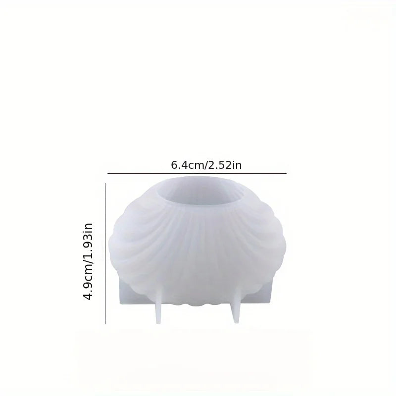 1pc 3D Shell Silicone Scented Candle Mold for DIY Aromatherapy Wax and Clay Crafts